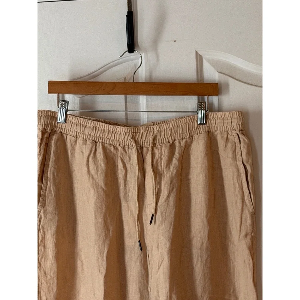 NWT Quince | Linen Drawstring Beach Pants Large Sand European Linen CMA01